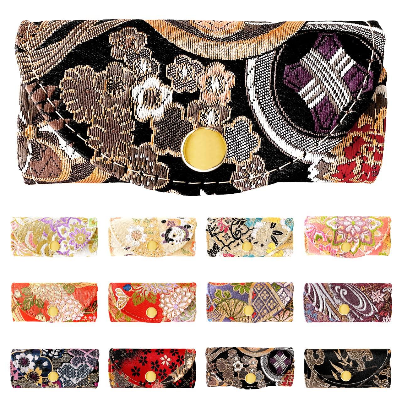 

Nishijin Woven Key 4 Smart Key Compact Key 4 Row Key Japanese Flowers with Round Patterns Scattered [leo&aoi] Case, Women s, Men s, Rows, Key,