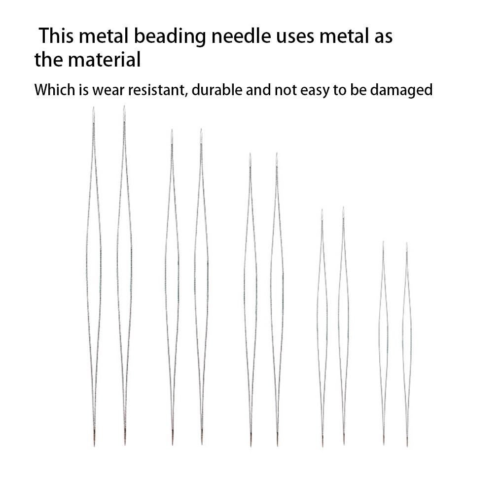 10 Pieces Beading Needles Metal DIY Craft Foldable Tools Jewellery Thread Sewing Accessory for Household Professional