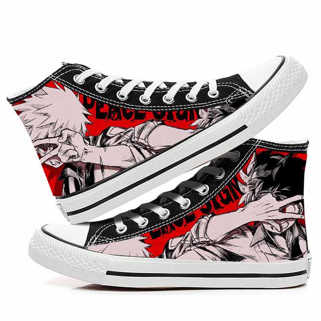 

Новая повседневная парусиновая обувь в стиле аниме My Hero Academy для косплея с граффити, студенческая обувь в стиле хип-хоп 41