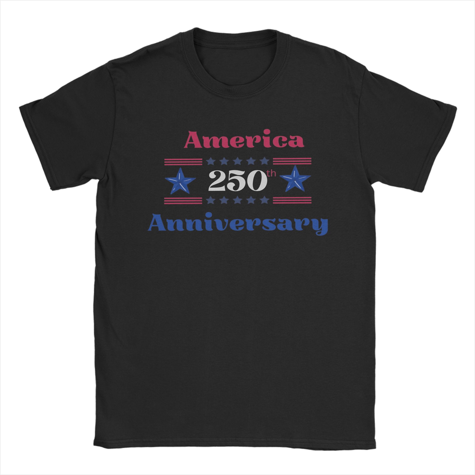 

Unisex Women Graphic Printing 250 Years American Anniversary T Shirt Tee Pure Cotton Tshirts Clothes M