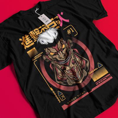 Attack On Titan Shirt Armored Reiner Tshirt Levi T-Shirt AOT Eren Mikasa Hange BB1432