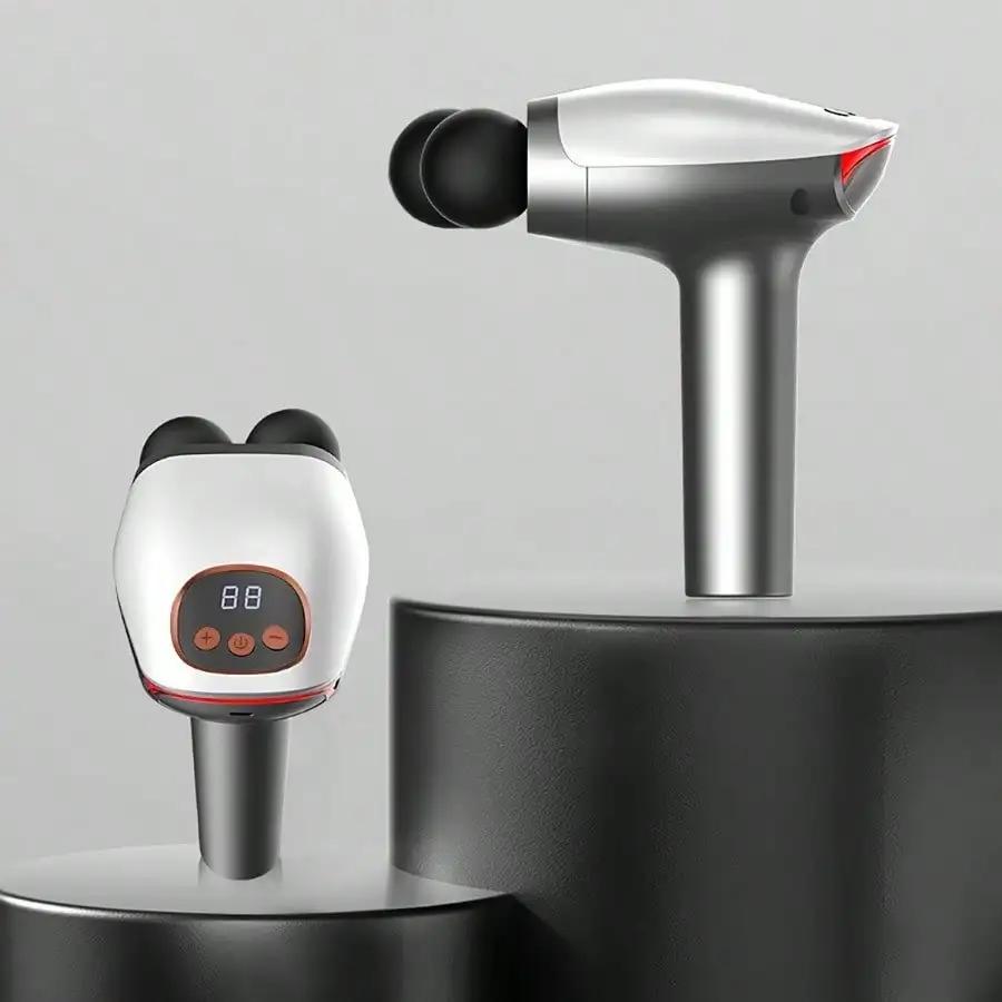 

Двухголовочный фасциальный пистолет, USB-зарядка, электрический пистолет для расслабления мышц, фитнес-массажный пистолет белый
