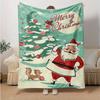 1Pc Vintage Christmas Scene Blanket Soft And Comfortable Casual Warm Camping Travel Christmas Halloween Gift M921216