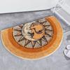 Creative Semi-Circular Area Rug Anti-Slip Water-Resistant Bathroom Floor Mat Bedroom Entrance Door Mat Home Decoration