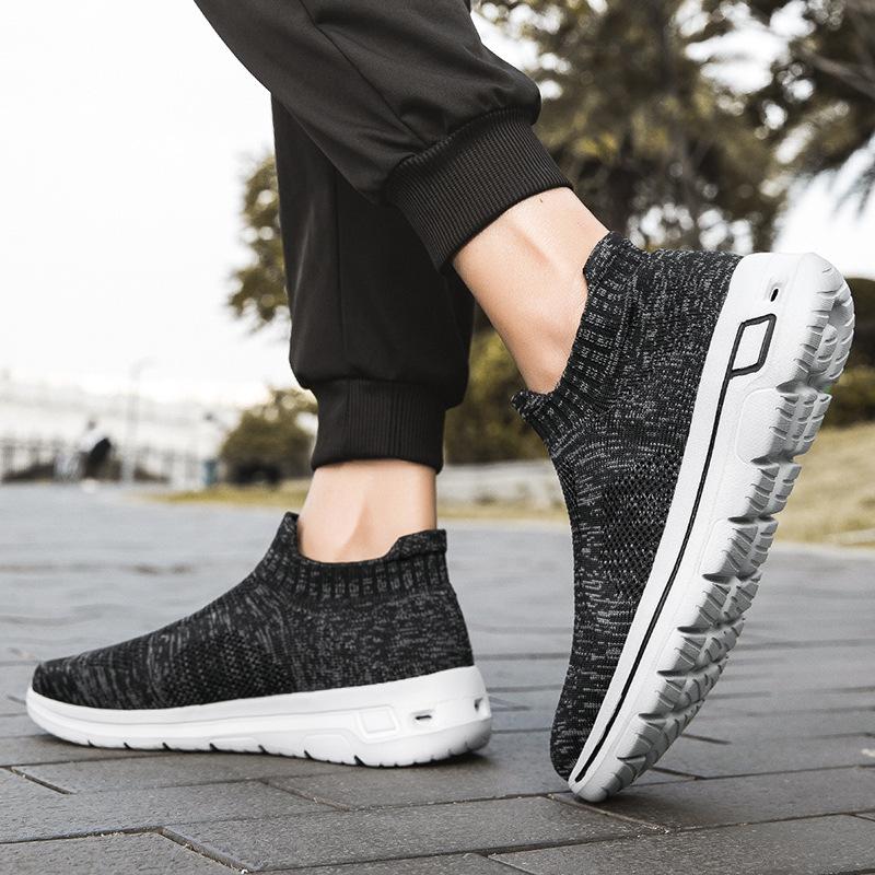 New fly-woven soft-soled couple shoes breathable single shoes women's sports and leisure shoes one-foot trendy shoes