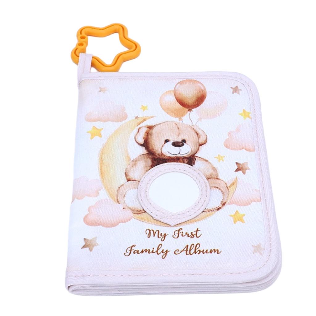 My First Family Album Soft Photo Cloth Book for Newborn Toddlers Hold 17 Photos Brown Bear Family Album Picture Book