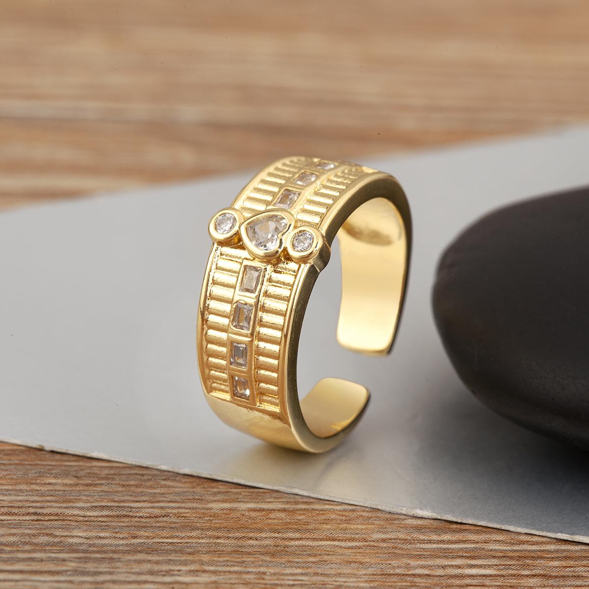 

Nidin High Quality Sparkling Zircon Wedding Bands Open Rings Adjustable For Female Male 3 Styles Choice Finger Jewelry Fine Gift resizable