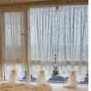 Lace Sheer Door Curtains Luxury Vintage Floral Lace Curtains for Livng Room Room Divider Closet Rod Pocket Hook Top Grommets Top Velcro