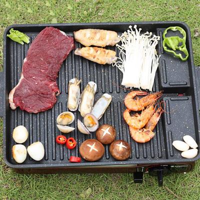 BBQ-Grillpfanne, Platte, 32 x 26 cm, tragbar, antihaftbeschichtet, Butangasherd, Kochplatte, rechteckig, koreanische Grillplatte