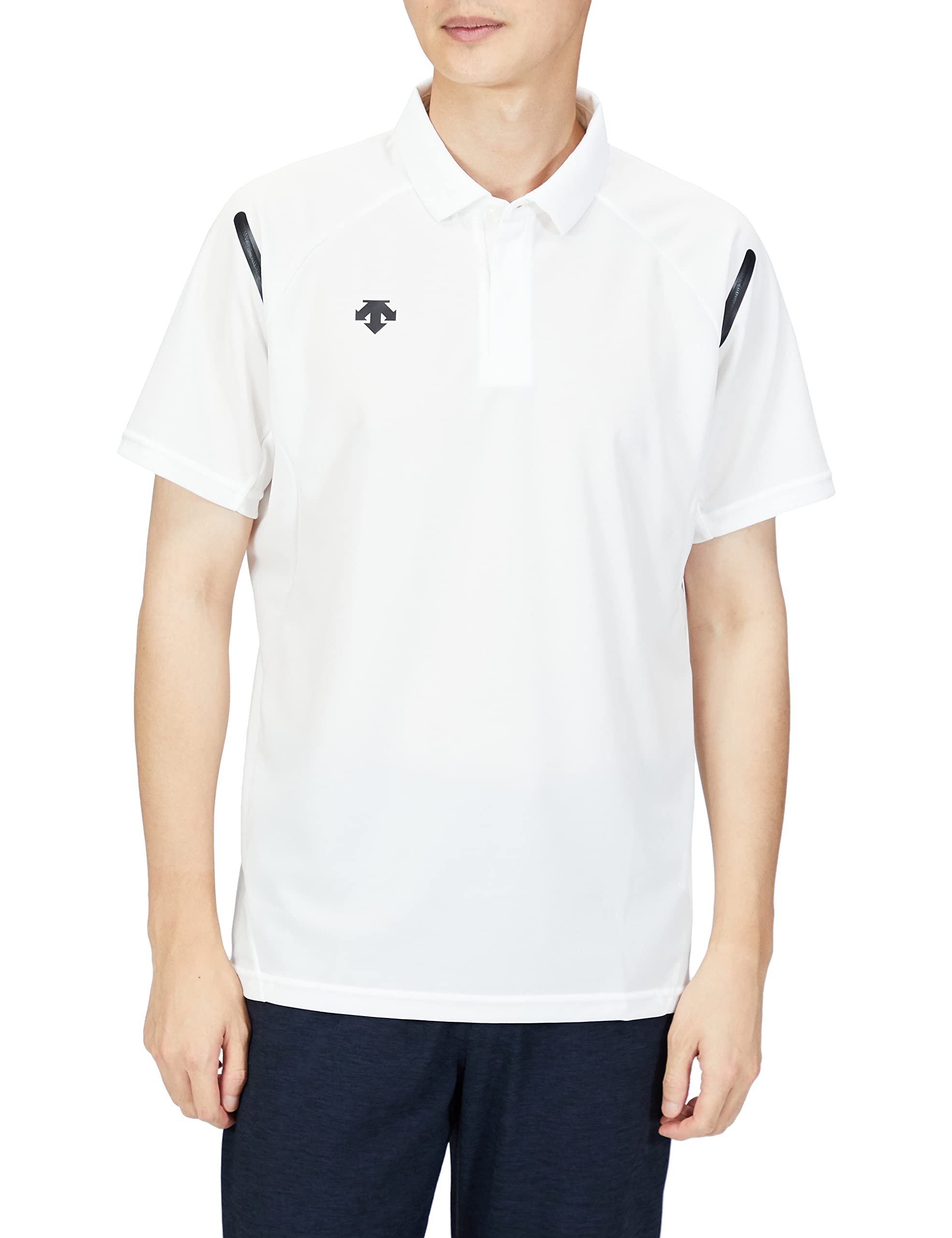 

DESCENTE Polo Simple Design with a Single Easy to Move Japan Size SS to Japan Size Shirt, Moisture-Wicking, Quick-Drying, Point, Team-Friendly, In, белый