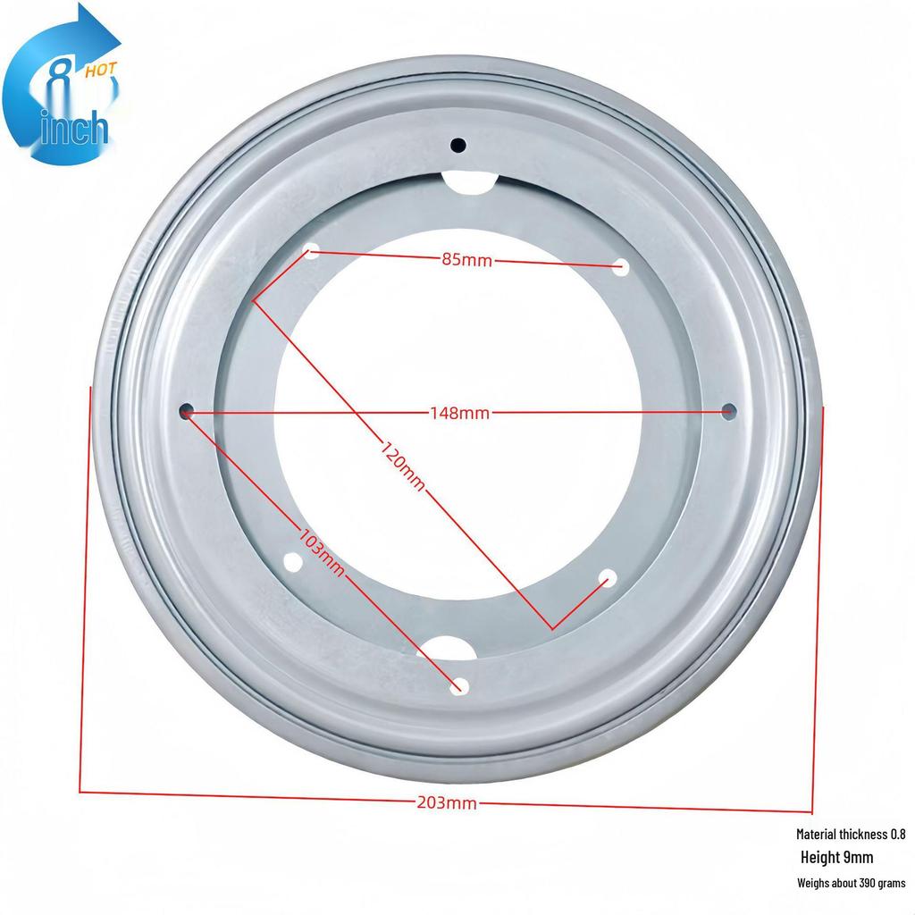 3-12 Inch Universal Black Iron Rotating Base with Full Ball Bearings for Furniture, TV Cabinets, and Bookshelves