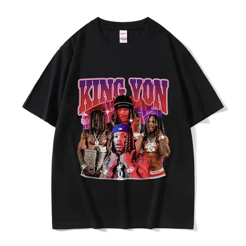 Rapper K-King Von Graphic T Shirt Men's Hip Hop Gothic Fashion Short Sleeve T-shirts Oversized T-shirt Streetwear 80312