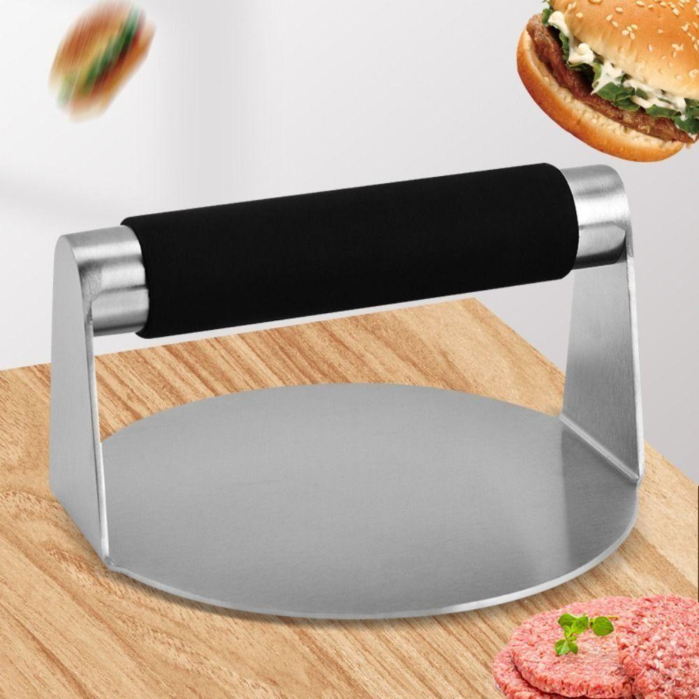 

Stainless Steel Burger Press Circular Pie Press Plate Heavy-Duty Hamburger Meat Press Household