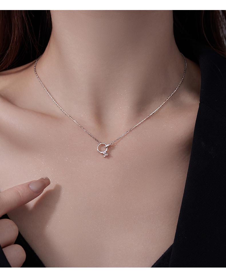 Banyan Tree S925 Silver Mobius Pendant Necklace - Light Luxury, Niche Ins Cold Style Clavicle Chain