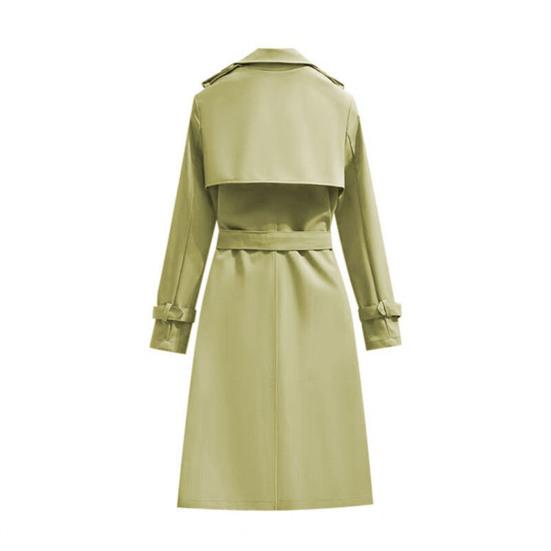 Cappotto Trench Lungo da Donna Doppiopetto con Cintura Rever a Lancia Soprabito Autunno Inverno Antivento Classico Capospalla