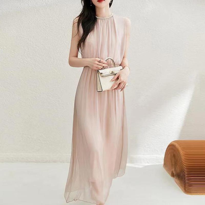 Non-Shedding Mulberry Silk Fairy Dress, Nude Pink