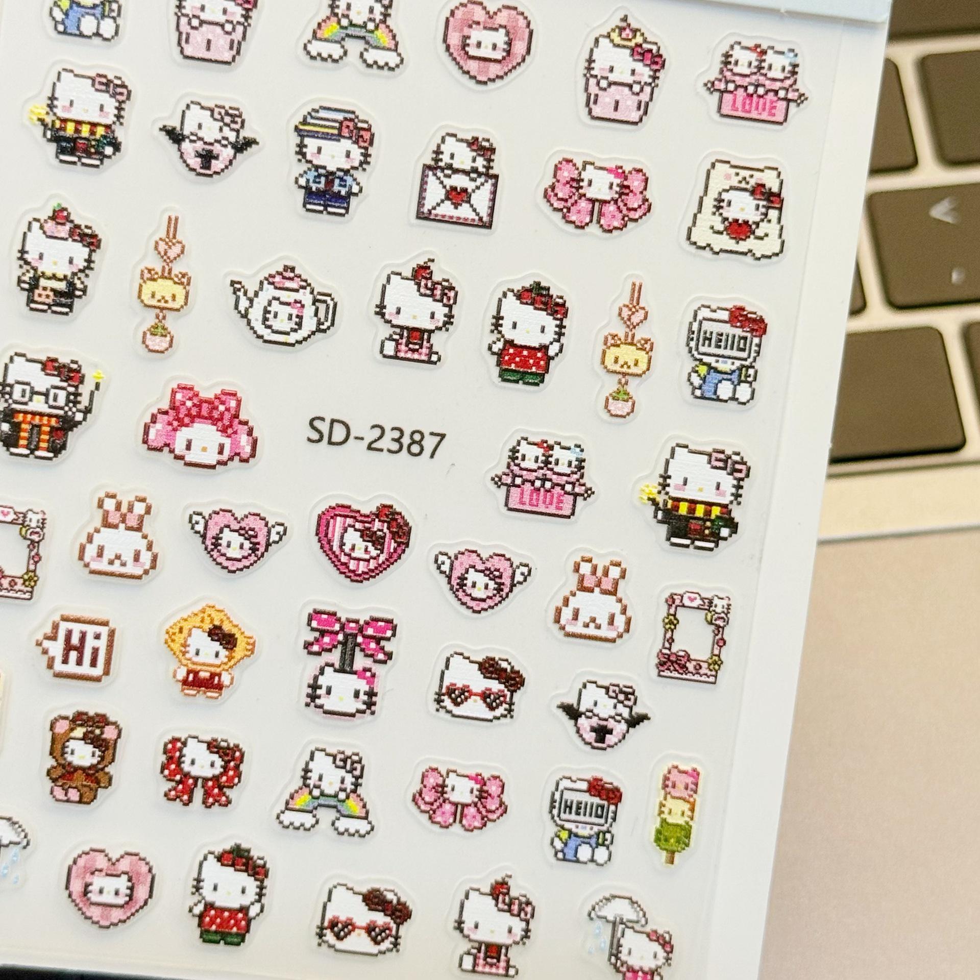 Hello Kitty 5D Embossed Waterproof Nail Stickers & Children s Water Cup
