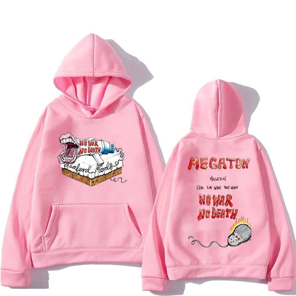 Men Clothing Sleaford Mods Megaton Hoodie No War No Death Letter Print Pullovers Punk Vintage for Women Men Sweatshirt