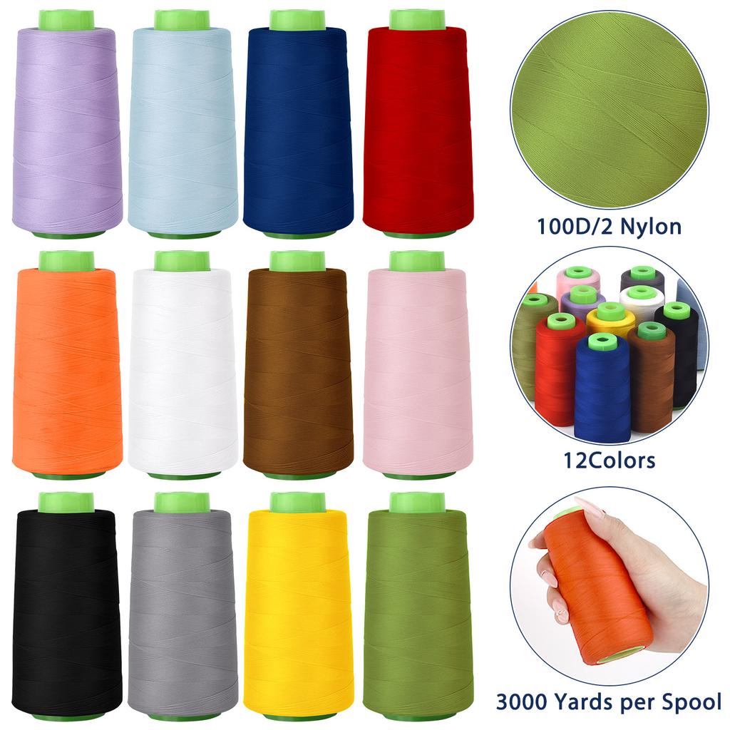 3000 Yards elastisches 100D-Nähgarn für Yoga-Kleidung, Unterwäsche, Sportbekleidung, Socken, Nähwerkzeuge und Zubehör aus elastischem Stoff
