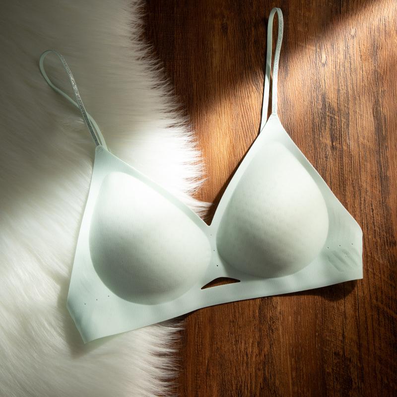 Damen Sommer Dünn Neuer Stil Atmungsaktiv Dünner Schultergurt Schöner Rücken Kleine Brust Raffung Nahtlose Unterwäsche