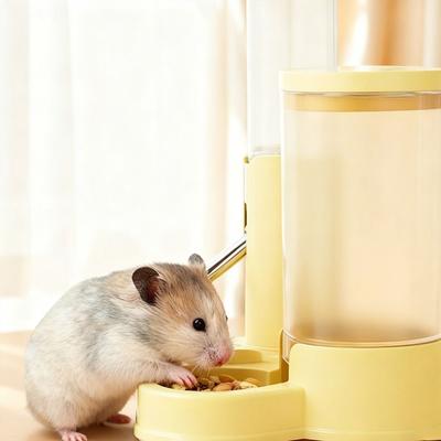 2 IN 1 Hamster Water Dispenser Leak-Proof Easy To Clean Food Feeding Bowl Prevent Spilling Durable Automatic Feeder