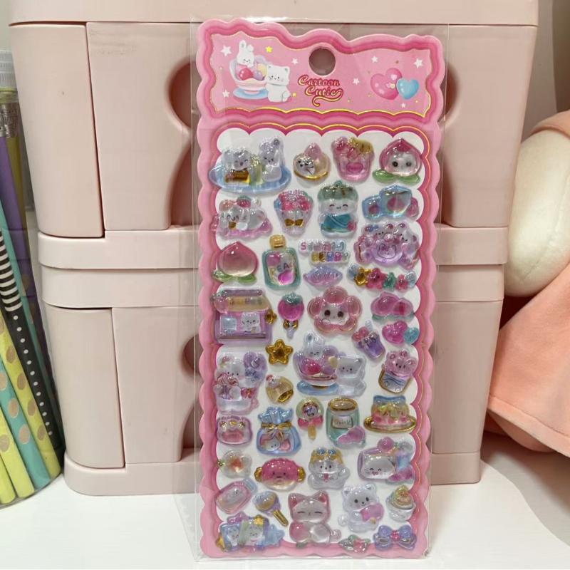 

Милые мультяшные 3D рельефные хрустальные наклейки Сделай сам Скрапбук Журнал Чехол для телефона Дневник Украшение Подарки A2