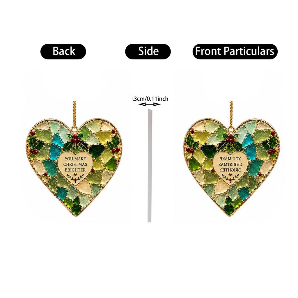 Sea Glass Acrylic Flat Christmas Ornament Hanging Pendant for Holiday Tree Decoration