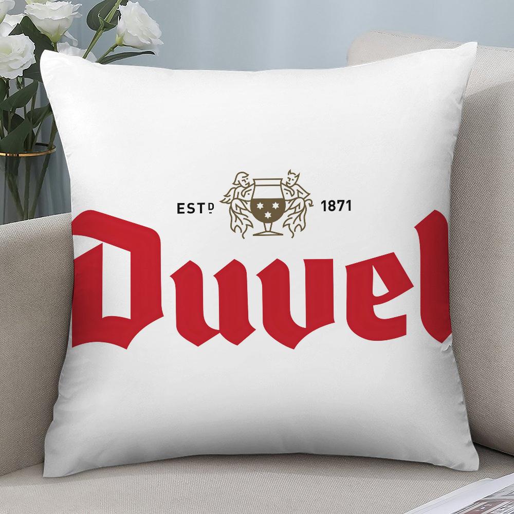 D-Duvel Beer Design Pillow Case Short Plush Pillow Covers Sofa Decorative Gift Home Double-sided Printing Cushion Cover