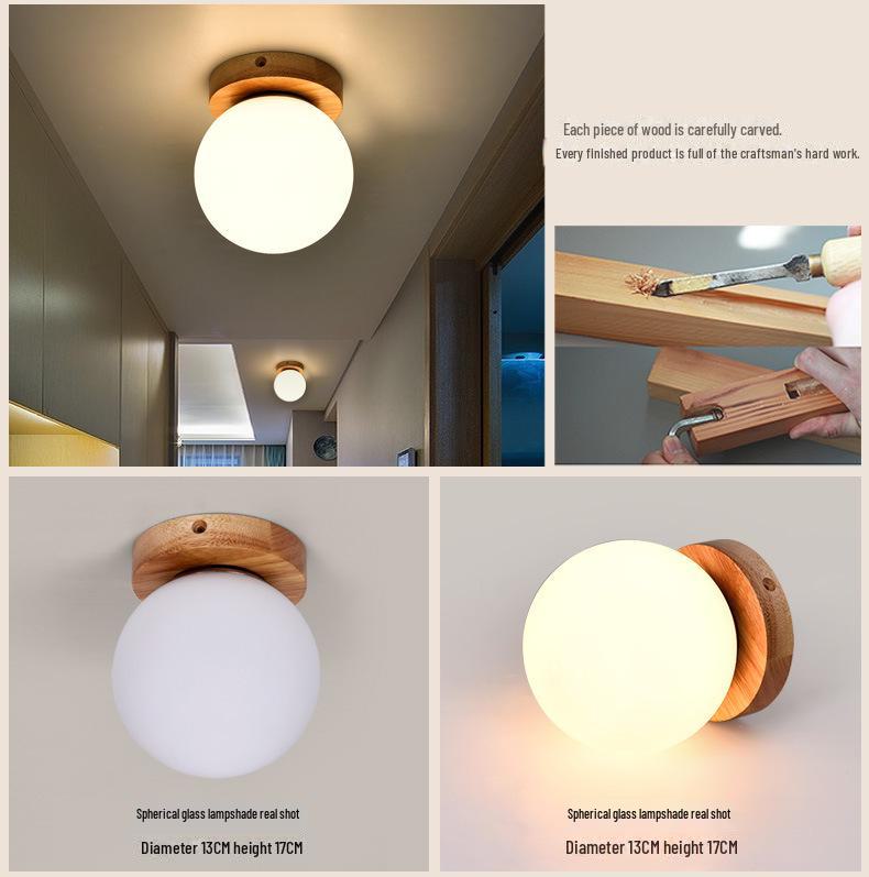 Modern Solid Wood LED Ceiling Lamp for Bedroom or Living Room