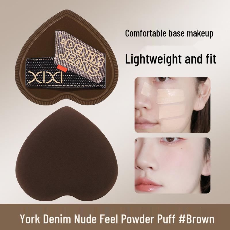 York Denim Naked Feel Dual-Use Non-Absorbent Soft Expanding Foundation Puff
