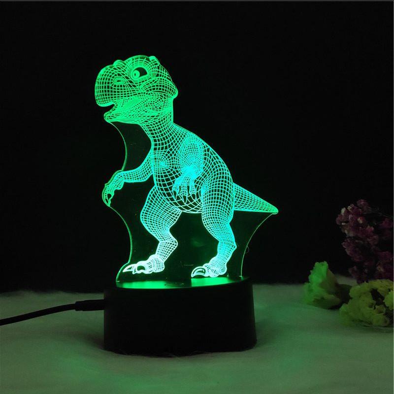 Led 3d Night Light Color Changing Touch Switch Dinosaur Shape Lamp Gift Kids
