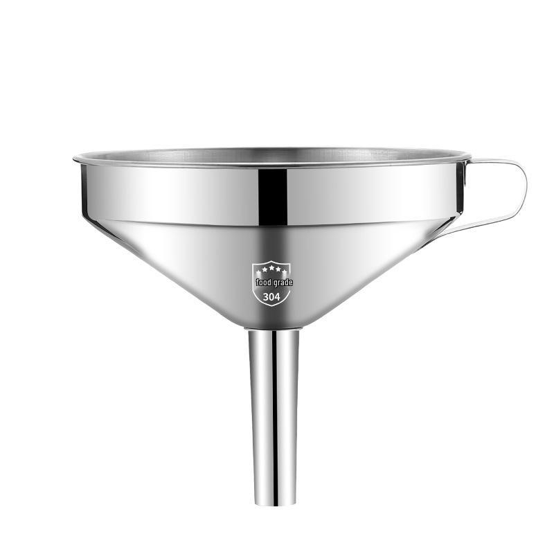 Thickened 304 Stainless Steel Funnel Set with Filter for Kitchen, Oil, and Wine - Various Sizes