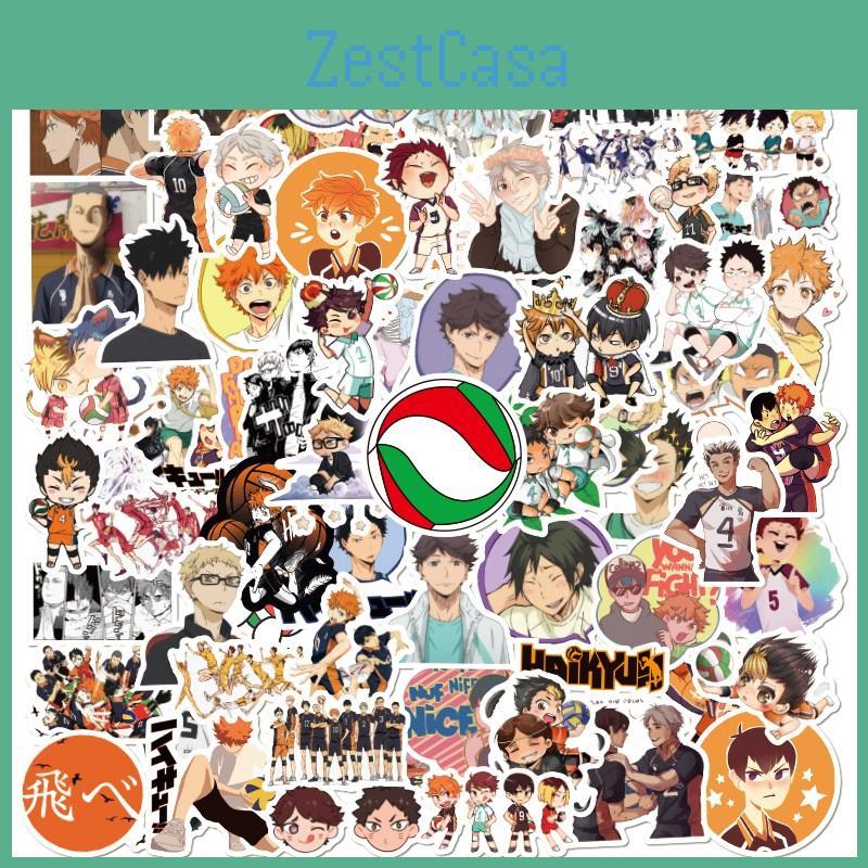 Unique 100pcs Japanese Anime Haikyuu!! Graffiti Stickers Perfect For Laptops And Suitcases