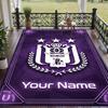 Custom Text Printed Rug Anderlecht FC Non Slip Floor Carpet For Home Room Decor