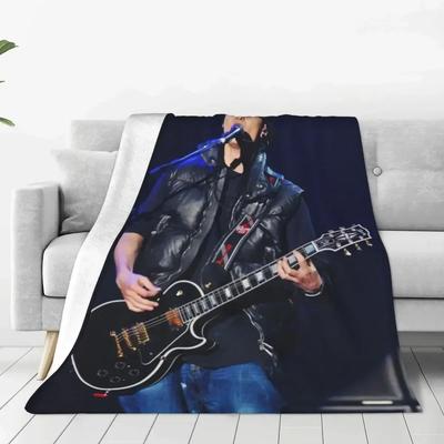 Tom Kaulitz Flannel Blanket Guitarist German Rock Band Warm Soft Throw Blanket for Chair Travel Funny Bedspread Sofa Bed Cover
