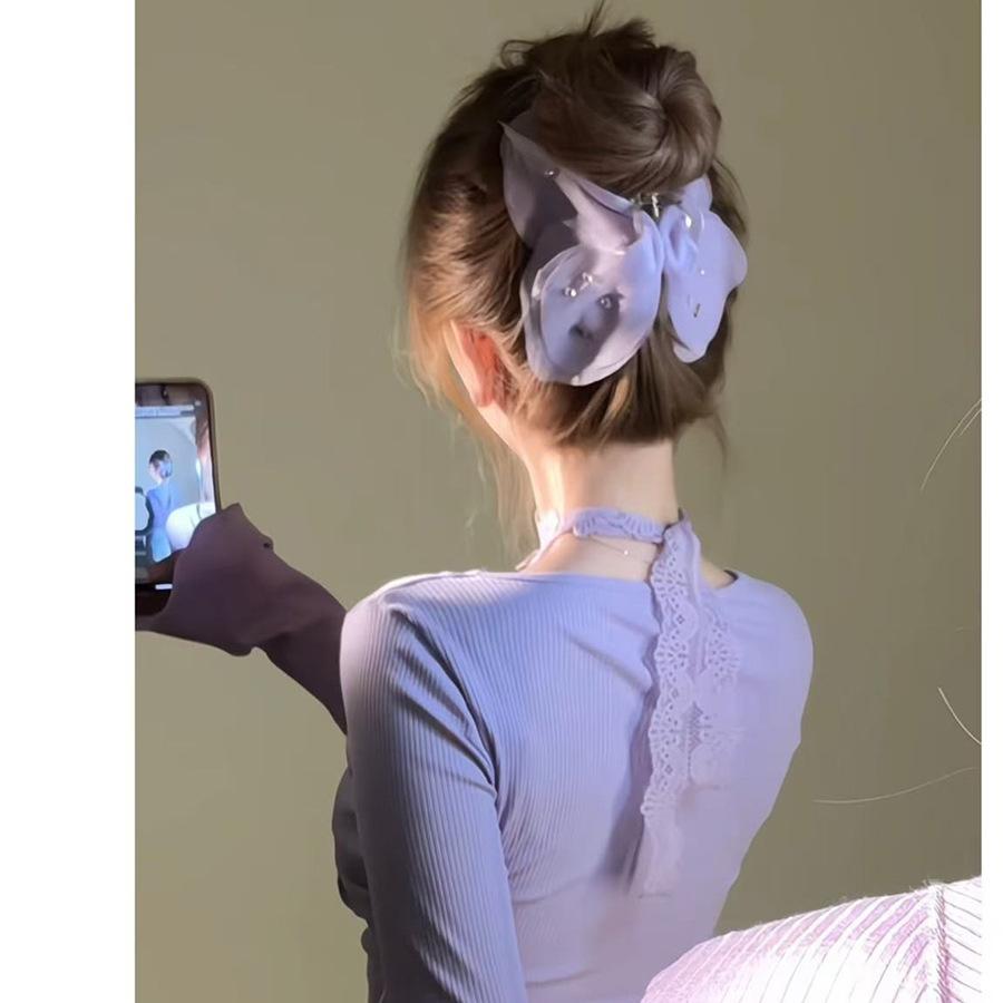 Acrylic Tulle Butterfly Hairpin, Super Fairy Temperament Versatile Plate Hairpin, Simple and High-end Fashion Hair Accessories Woman