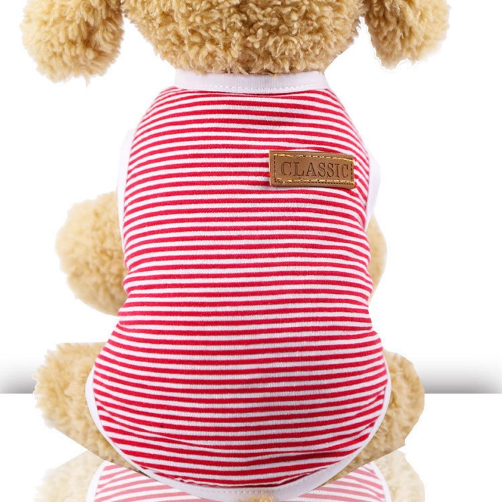 Spring Summer Dog Cat Pet Clothing Cotton Striped Vest Small Medium Dog Dog Supplies Cat Clothing