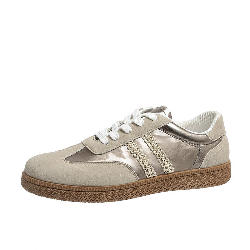 Large size autumn new low-top retro student silver board shoes casual versatile sports