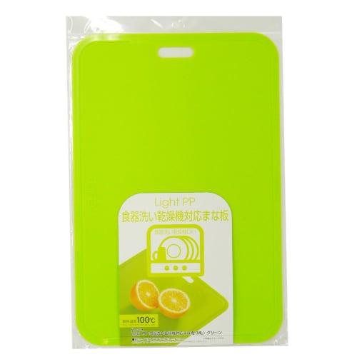 Pearl Metal Cutting Board, ML, Green, Dishwasher Safe, Light PP, Made in Japan, C-818