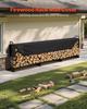 12.7FT Outdoor Firewood Rack with Cover, 152x14.2x46.1in,Heavy Duty Firewood Holder & 600D Oxford Waterproof Cover for Fireplace, Patio,