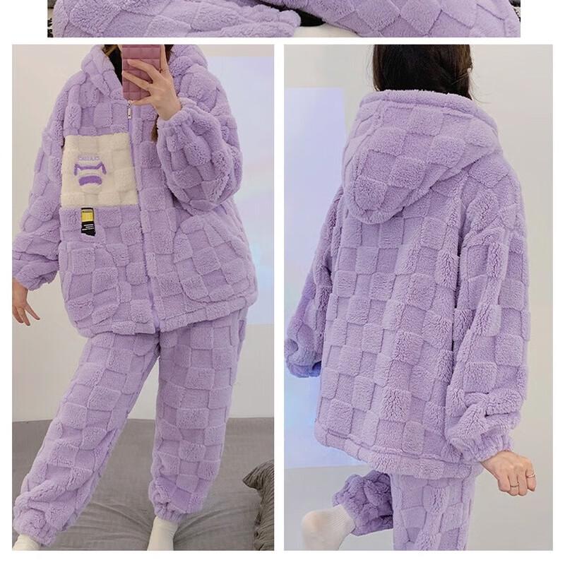 Women's Autumn/Winter Coral Fleece Warm Pajama Set