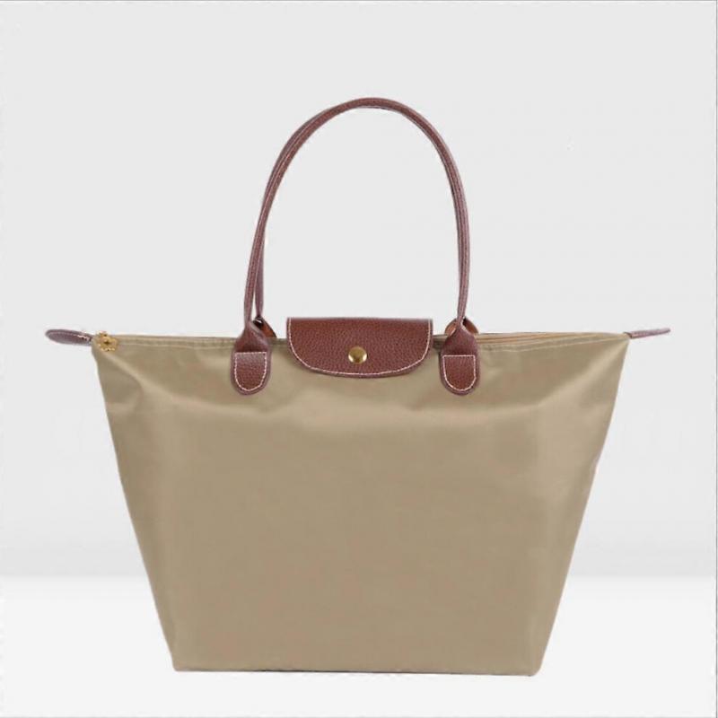 (L(52x32x20cm), Royal Blue) Classic Solid Color Lady Oxford Cloth Shopping Bag Nylon Shoulder Handbag Foldable Storage Bag Women's Waterproof Handbag
