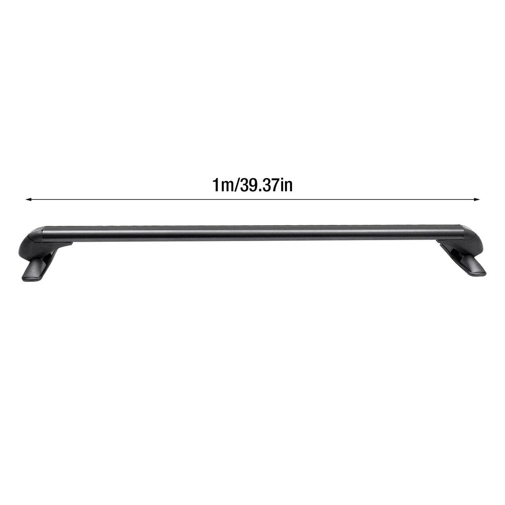 Car Top Roof Rack 2Pcs 100cm Aluminum Luggage Cross Bar Carrier with Lock for 4 or 5 Door Cars Black