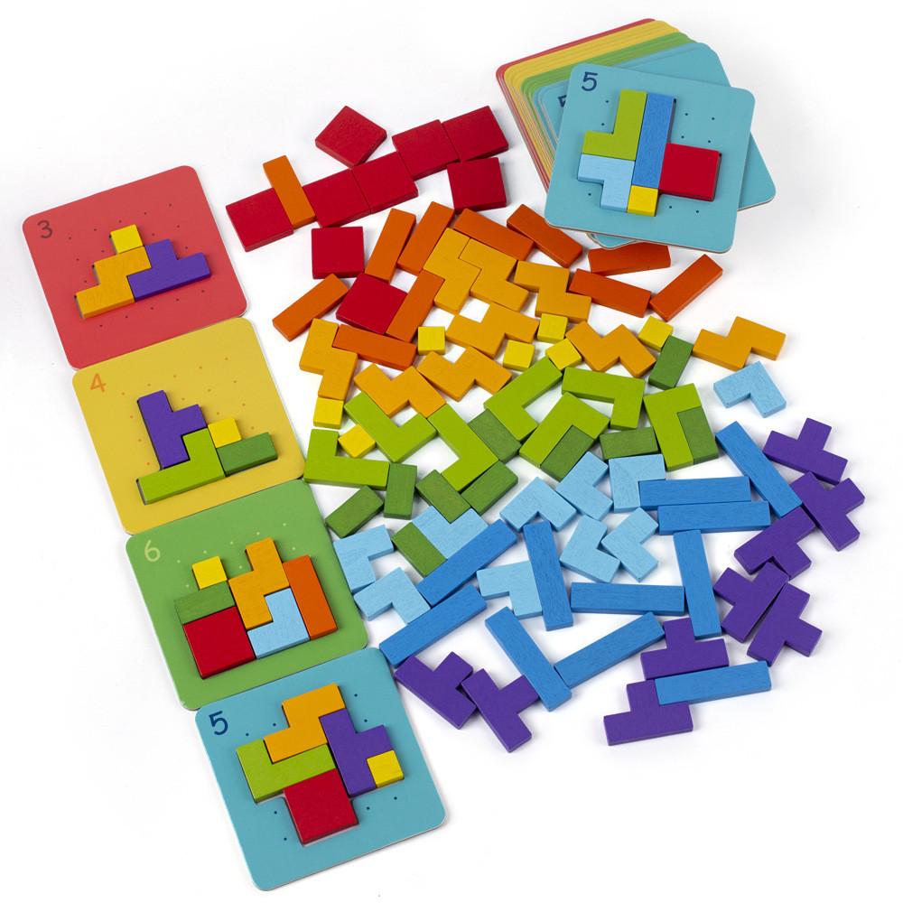 Wooden 3d Puzzle For Kids With Interlocking Blocks For Family Play And Brain Development