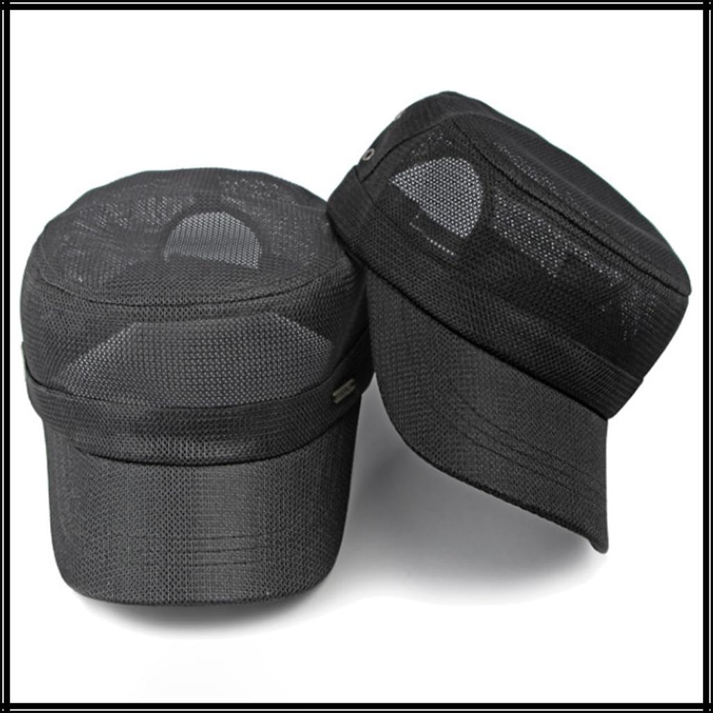 Flat Breathable Mesh Outdoor CZA244 [White Fang] Hat, Cap, Hat, Simple, Men's, Women's, (Dark Gray)