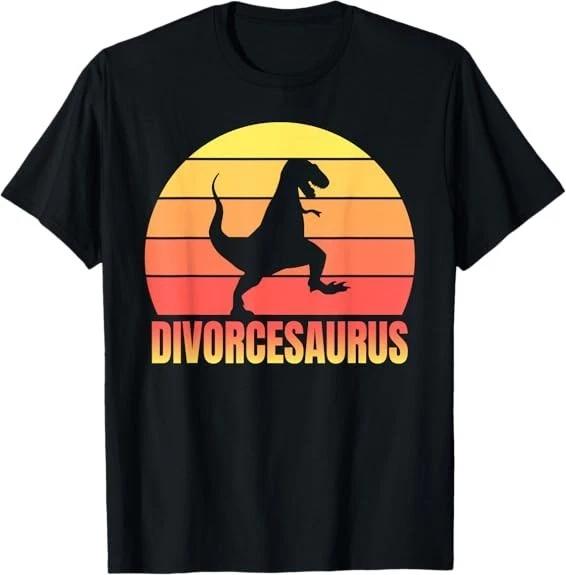 Men s and Women s T-shirts NEW LIMITED Just Divorced Funny Divorce Party Dinosaur Tee T-Shirt Size S-3XL XL