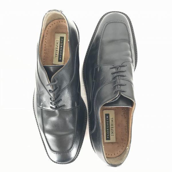 Vintage/Florsheim Imperial/All Leather U-Tip Shoes/10D/27.5/Black/Dress/Business(USED)