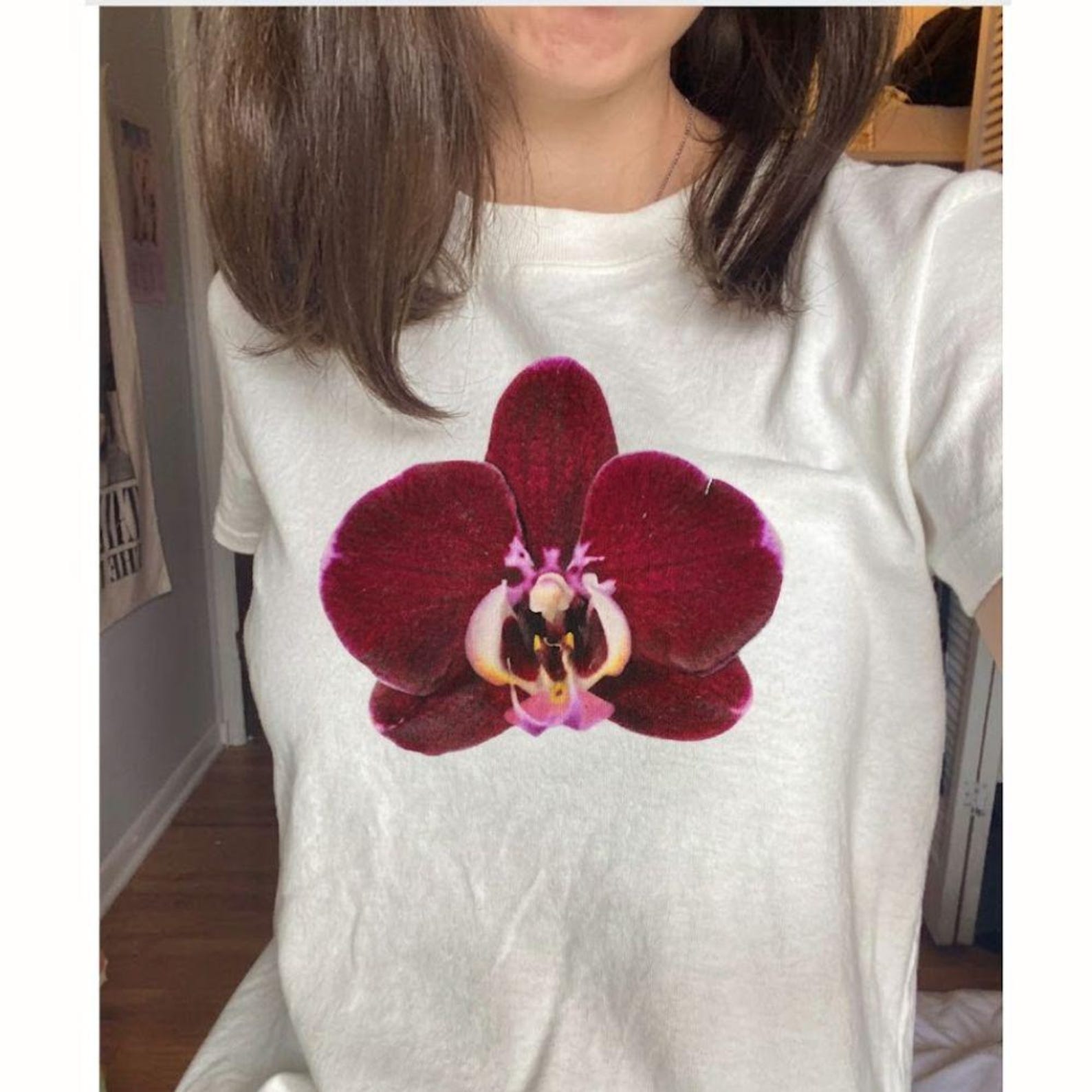 Orchid Flower Graphic Tee,Botanical Unisex T-Shirt |Floral Nature Tee for Women 4XL