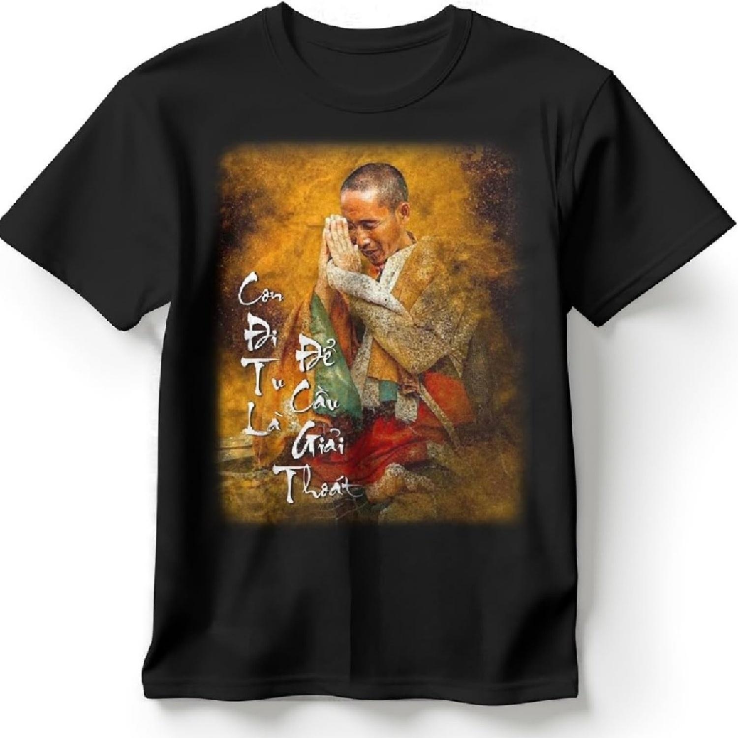 

2D Printed Shirt Thich Minh Tue Buddha Monk Novelty Short Sleeve Casual Fit Tee Crew Neck T-Shirts XXXXXL