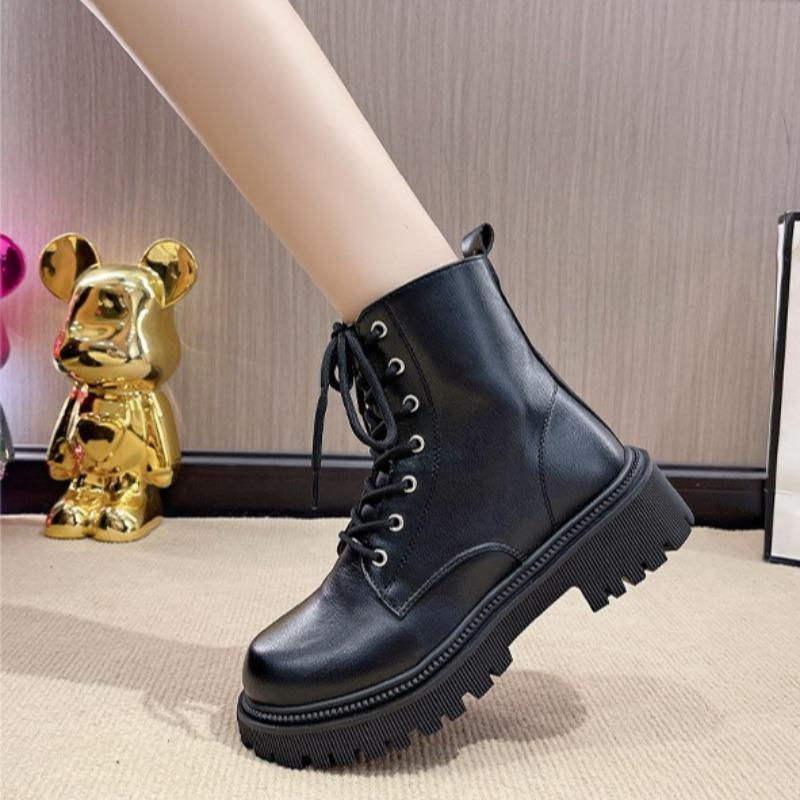 Mode Damen Stiefelette Mode Leder Motorradstiefel Frühling Outdoor Rutschfeste Wanderschuhe für Damen Mode Komfort Weich besohlte Stiefel